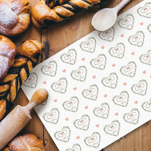 Baked With Love Cake Business Bakery Whisk  Cake Tissue Paper