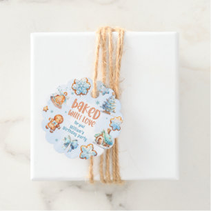 Baked with love Christmas Cookie Birthday party Favor Tags