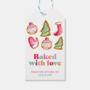 Baked with Love Christmas Cookie Personalized Cute Gift Tags
