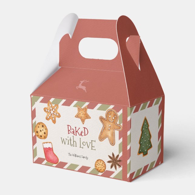 Baked With Love Christmas Gift Favor Boxes (Front Side)