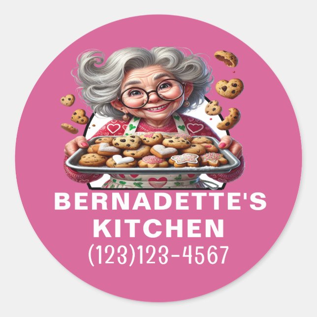 Baked with Love  Classic Round Sticker (Front)