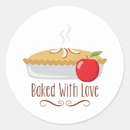 Baked With Love Classic Round Sticker