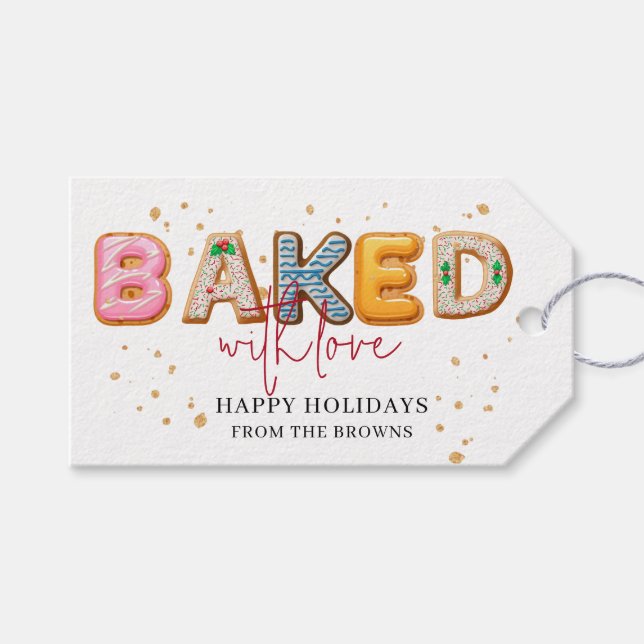 Baked with Love Cookie Exchange Tag (Front (Horizontal))