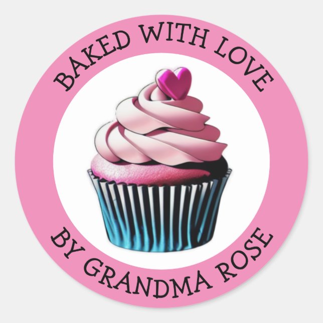 Baked with Love Cupcake | Personalized Food Labels (Front)