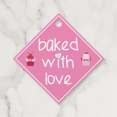 Baked with love _ Cute Strawberry Shortcakes Favor Tags