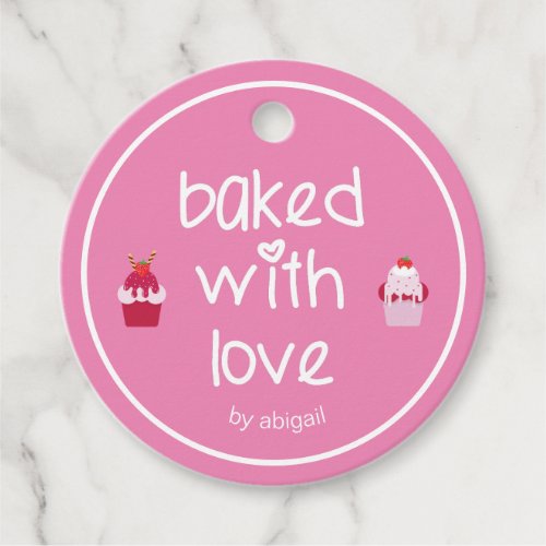 Baked with love _ Cute Strawberry Shortcakes Favor Tags