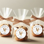 Baked With Love Faux Gold Heart Personalized Gift Classic Round Sticker<br><div class="desc">Elevate your homemade treats with a touch of sophistication using these modern gift labels. Each label features a faux gold foil heart design, exuding elegance and charm, along with the customizable text 'Baked for you with love by [Name].' Perfect for adding a personalized and heartfelt touch to your culinary creations,...</div>