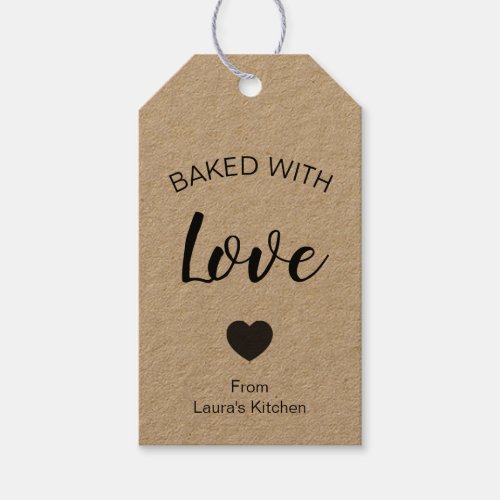 Baked with Love for Homemade Food Gifts Gift Tags