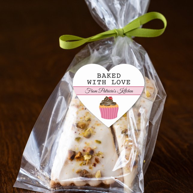 Baked With Love From The Kitchen Of Personalized Heart Sticker (Creator Uploaded)