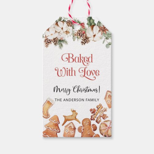 Baked with love gift tag Christmas cookies Gift Tags