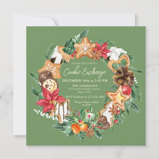 Baked with love Gingerbread Cookies exchange Invitation (Front)