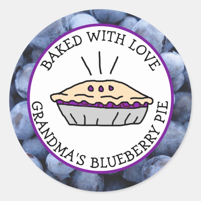 Baked with Love, Grandma's Blueberry Pie Labels (Front)