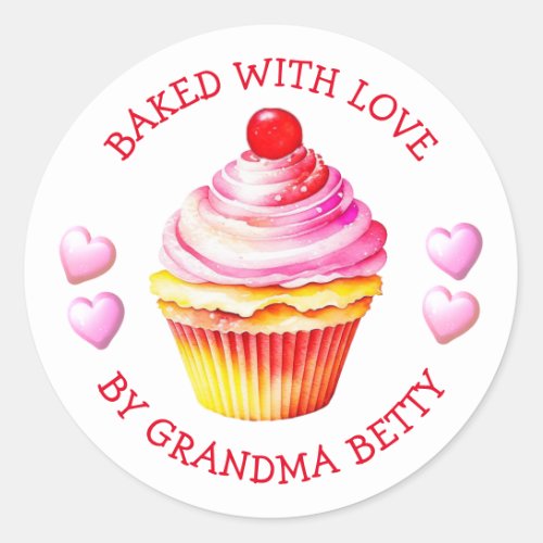 Baked with Love Handmade Cupcakes Labels