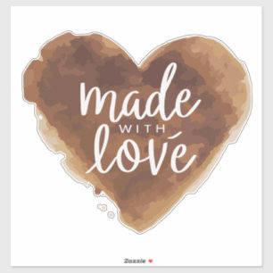 Baked With Love Heart Sticker
