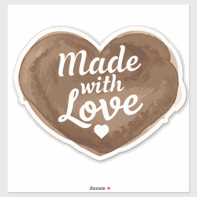 Baked With Love Heart Sticker (Sheet)