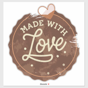 Baked With Love Heart Sticker