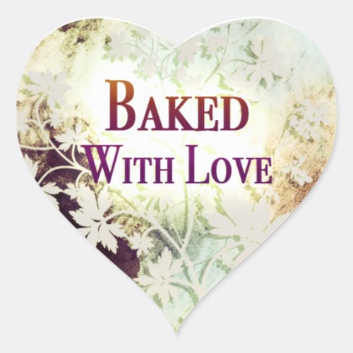 Baked With Love heart stickers naturals