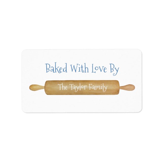 Baked With Love Holiday Cookies Favor Bag Seal Label (Front)