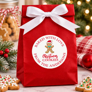 Baked With Love Holiday Gingerbread Christmas Classic Round Sticker