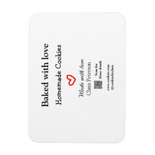 Baked with love home cookies add QR made with love Magnet