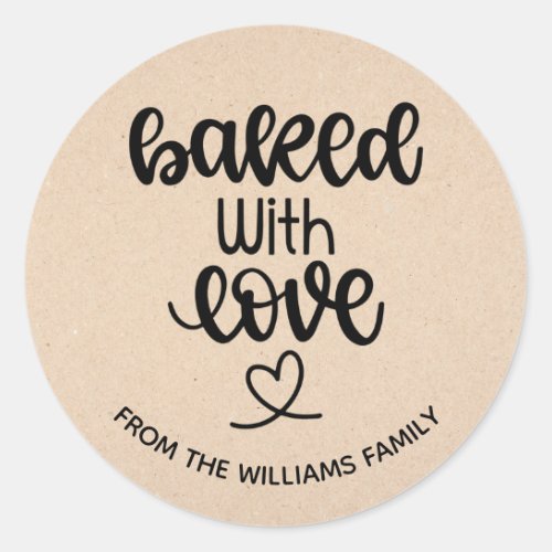 Baked With Love Homemade Baked Goods Gift Classic Round Sticker