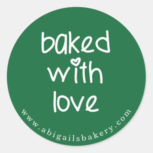 Baked with Love _ Personalized Custom Color Classic Round Sticker