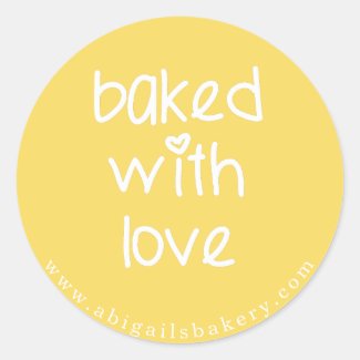 Baked with Love - Personalized Custom Color Classic Round Sticker