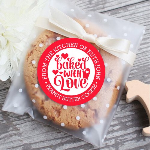 Baked With Love Personalized Holiday Baking Classic Round Sticker