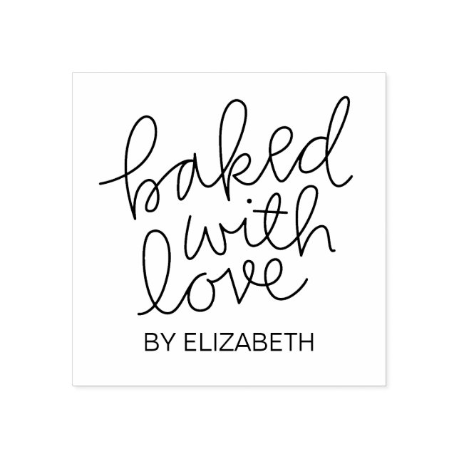 Baked With Love Personalized Rubber Stamp (Imprint)