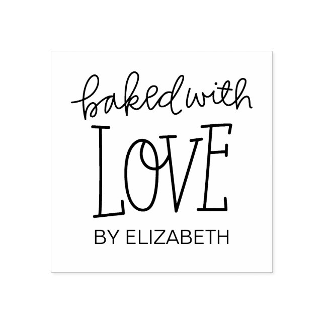 Baked With Love Personalized Rubber Stamp (Imprint)