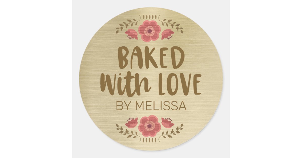 Baked With Love Sticker | Zazzle