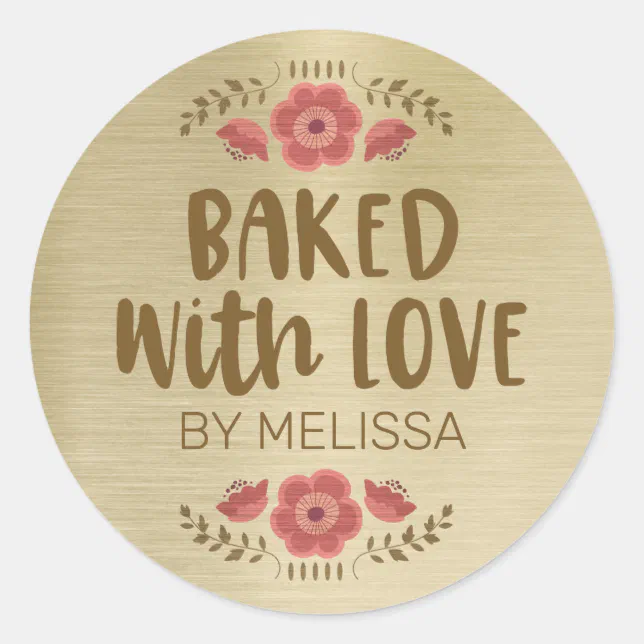 Baked With Love Sticker | Zazzle