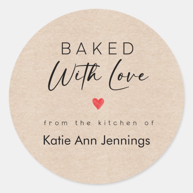 Baked With Love Stickers From the Kitchen of Label (Front)