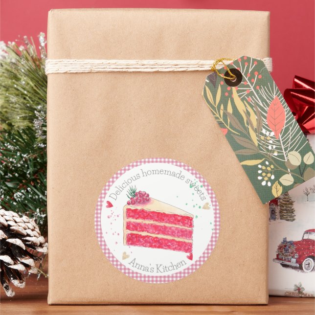 Baked with love sweets classic round sticker (Holiday)