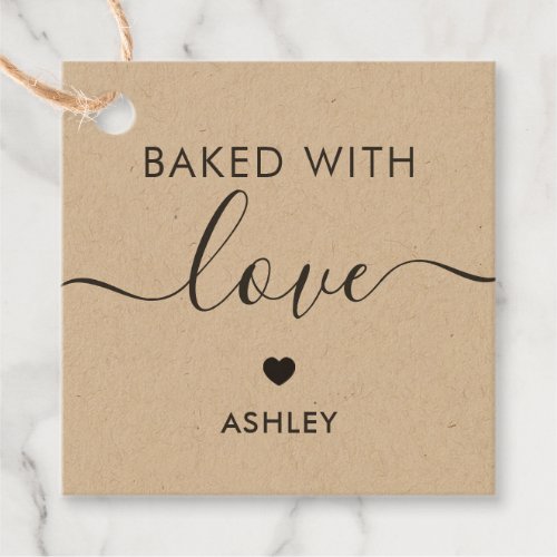 Baked With Love Tag Homemade Gift Tag Kraft Favor Tags