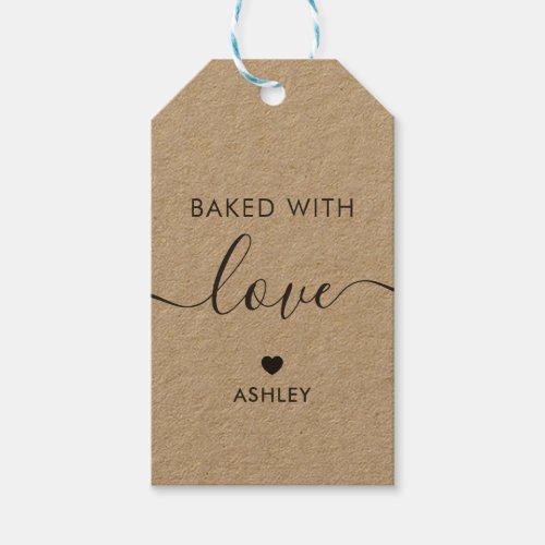 Baked With Love Tag Homemade Gift Tag Kraft Gift Tags
