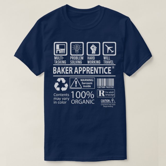 Baker Apprentice MultiTasking Certified Job Gift I T-Shirt (Design Front)