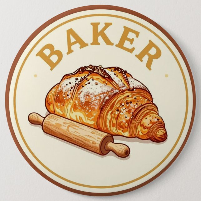 Baker 🥐 Artisan Bakery Button (Front)