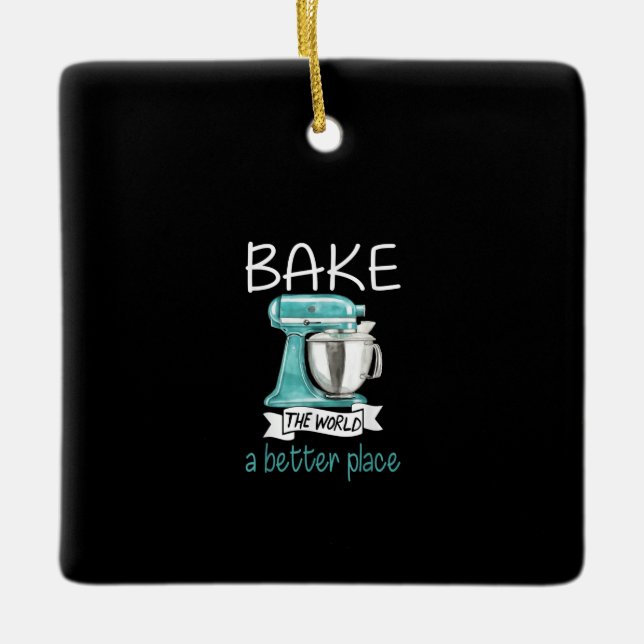 Baker Bake World Ceramic Ornament (Front)