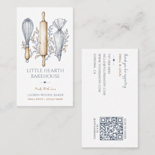 Baker Bakery Baking Utensils Pastry Chef Business Card