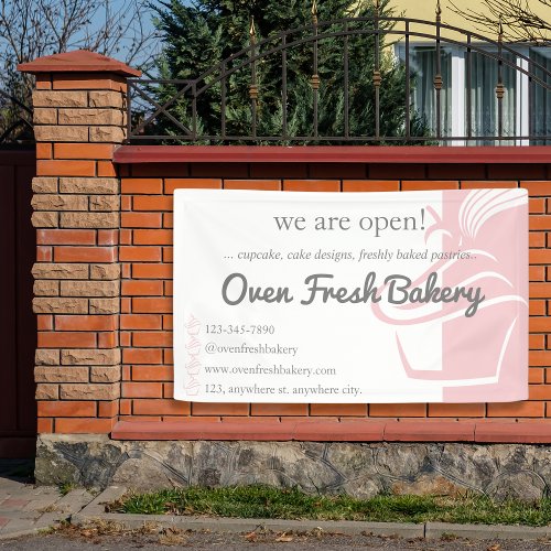 Baker Bakery Catering Pink Opening Banner