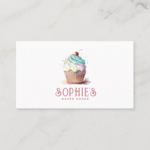 Baker Bakery Cupcake Logo   Business Card