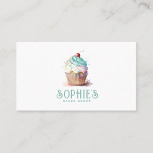 Baker Bakery Cupcake Logo Square Business Card