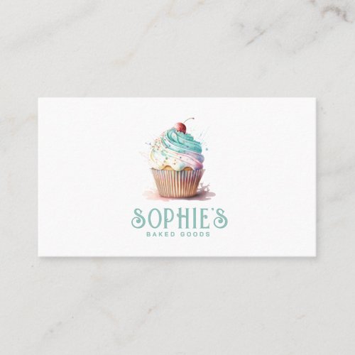 Baker Bakery Cupcake Logo  Square Business Card