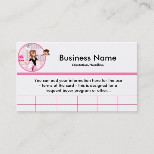 Customizable Baker/Bakery/Pastry Chef (D1) Frequent Buyer Cards Business Card Template