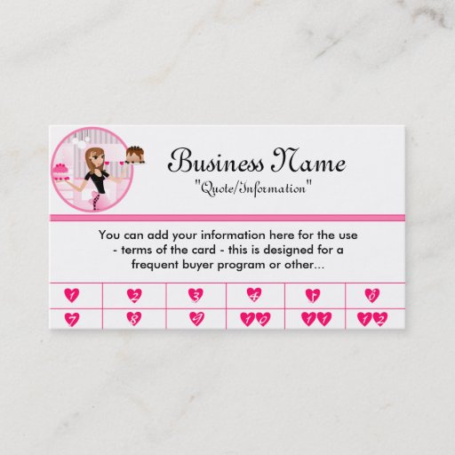 Customizable Baker/Bakery/Pastry Chef (D2) Frequent Buyer Cards Business Card Template