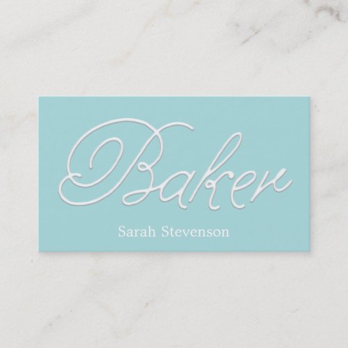 Simple Bakery White Icing Typography Business Card
