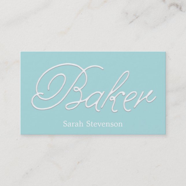Baker Bakery  Pastry Chef Icing Typography Business Card (Front)