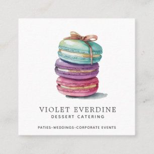 Baker Bakery Pastry Chef Watercolor Cookies Square Business Card
