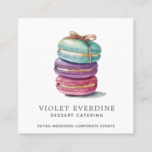Baker Bakery Pastry Chef Watercolor Cookies Square Business Card